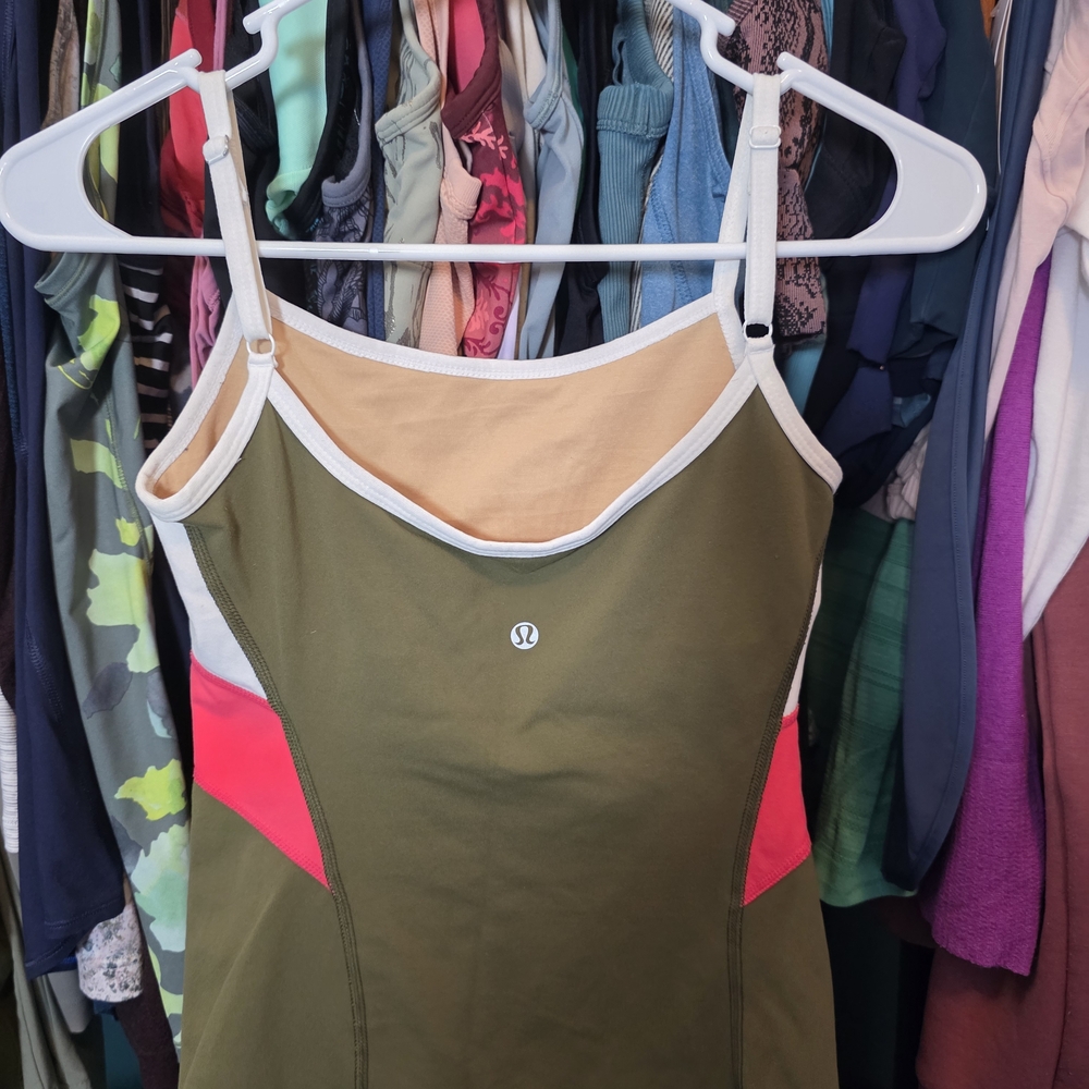 lululemon athletica Olive and Pink Tank Top